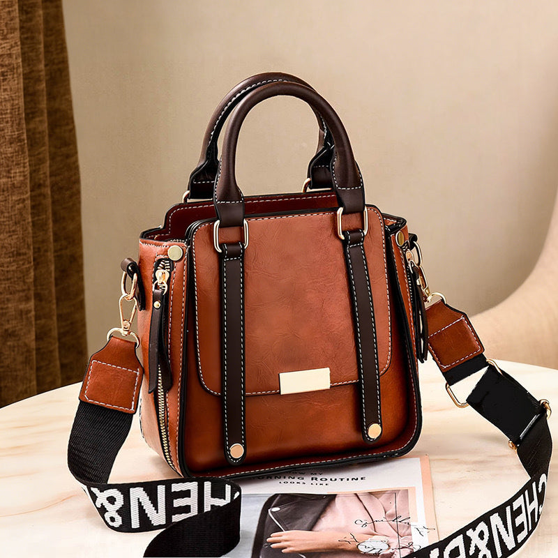 Vintage Crossbody Handbag PU 8.3 x 4.3 x 8.3 Inches Brown 1