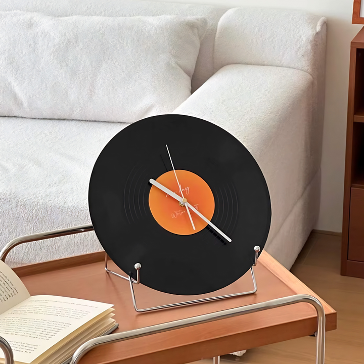 Vinyl Record Clock 11.8 in with Tabletop Stand 3