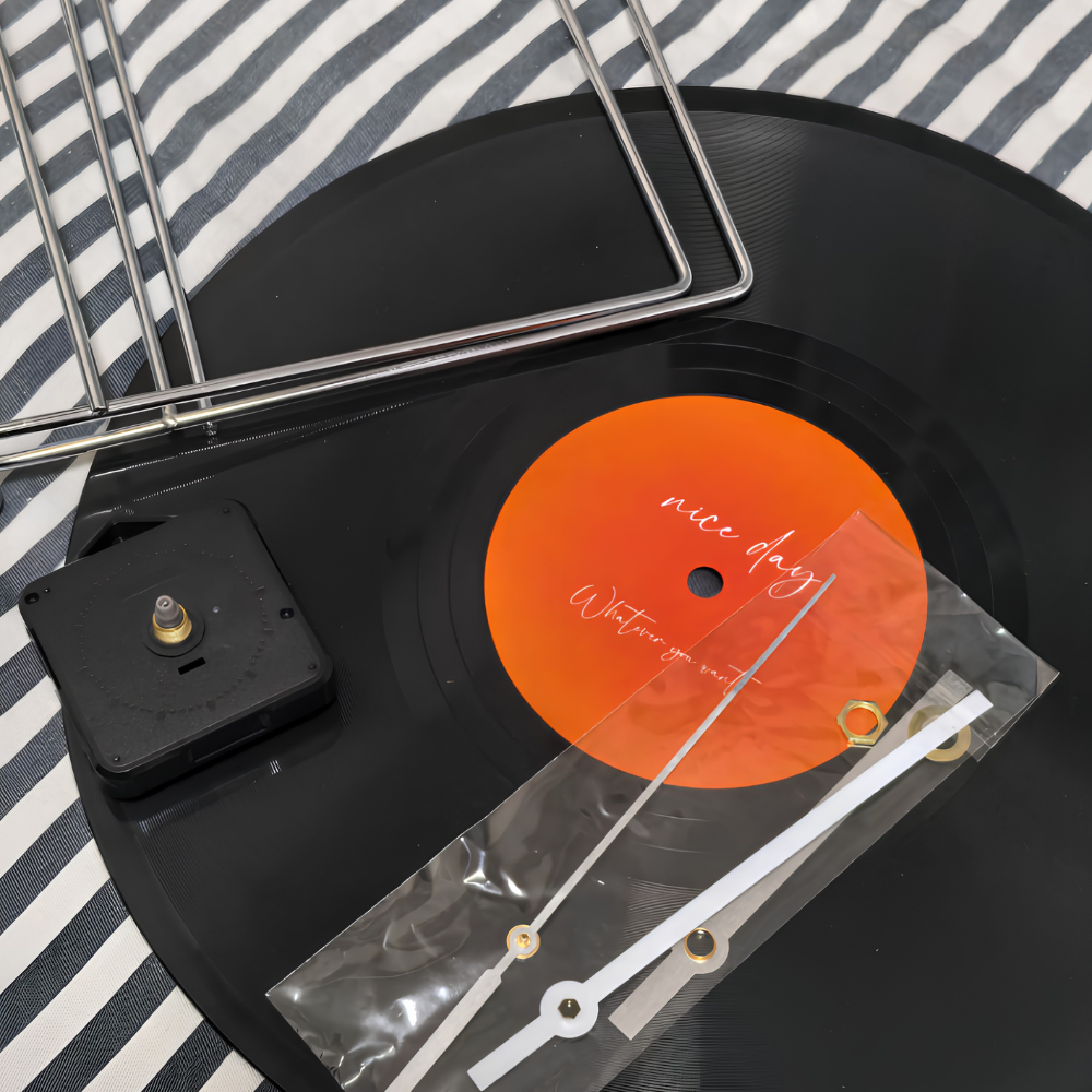 Vinyl Record Clock 11.8 in with Tabletop Stand 6