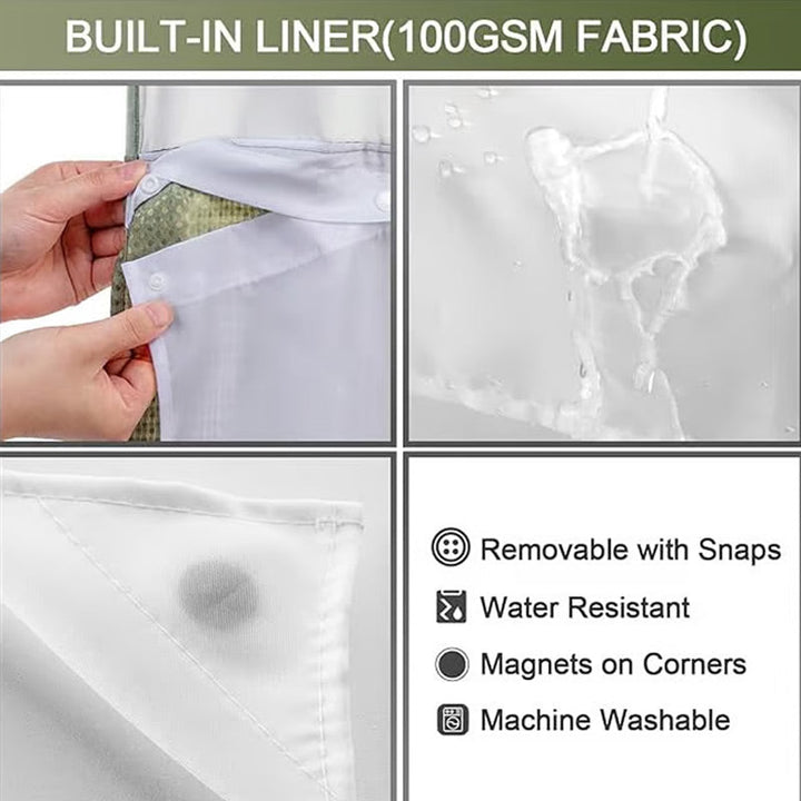 Waffle Shower Curtain with Snap In Liner 72 x 74.8 Inch 2