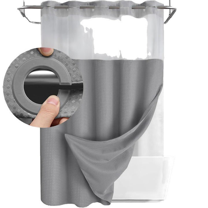 Waffle Shower Curtain with Snap In Liner 72 x 74.8 Inch on white