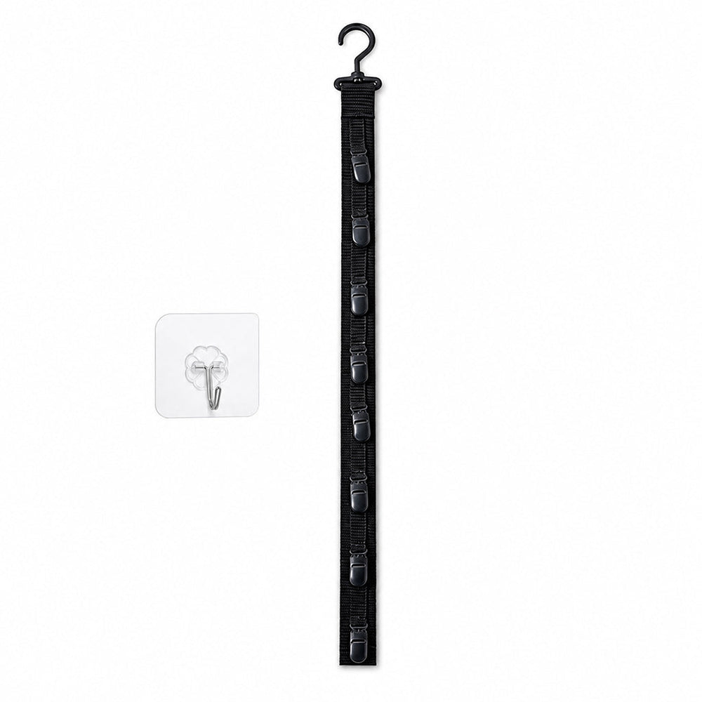 Wall Hanging Hat Organizer with 8 Clips Set of 3 Black 1