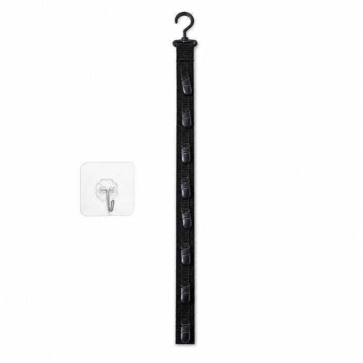 Wall Hanging Hat Organizer with 8 Clips Set of 3 Black 1