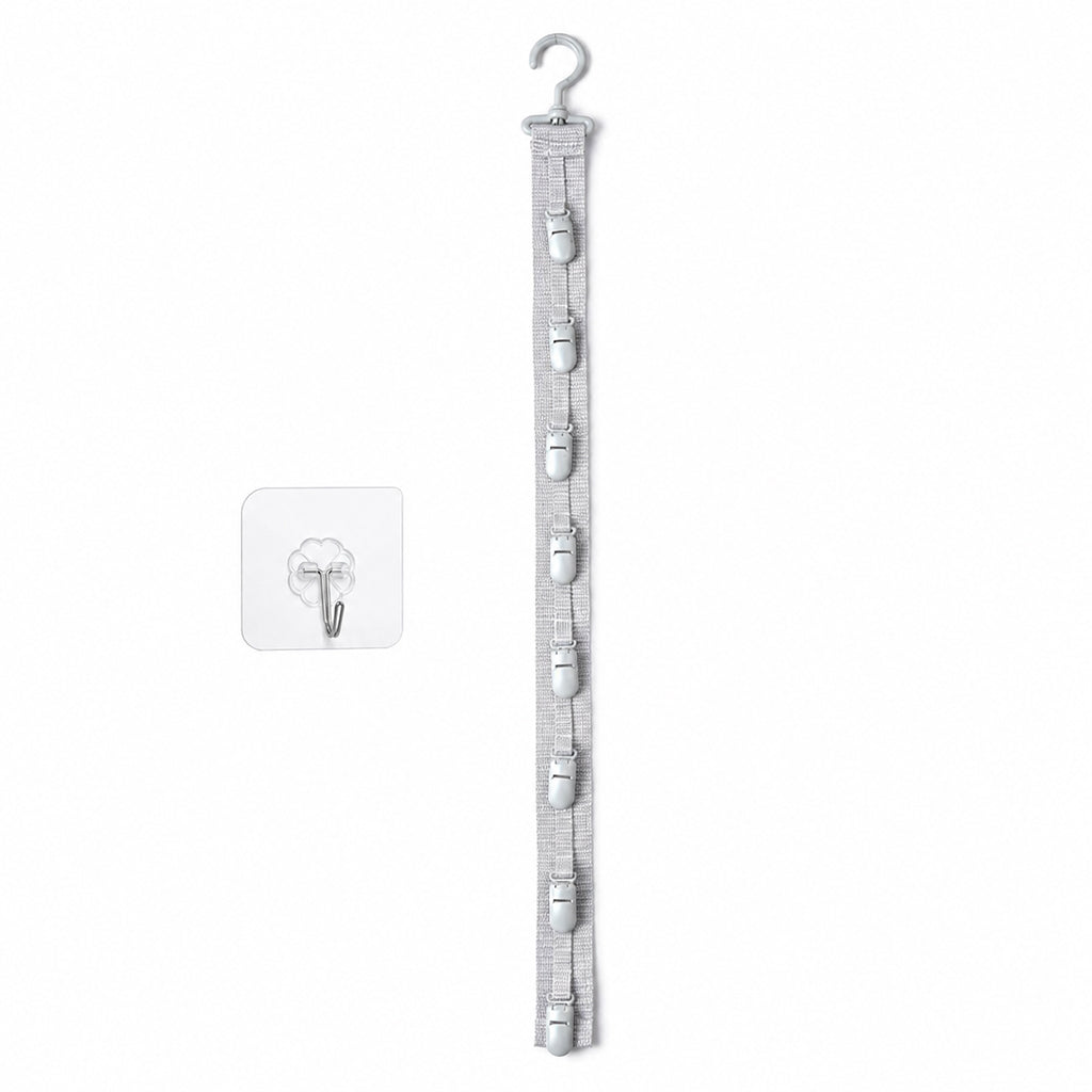Wall Hanging Hat Organizer with 8 Clips Set of 3 Gray 1