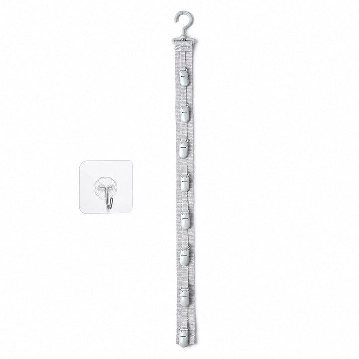 Wall Hanging Hat Organizer with 8 Clips Set of 3 Gray 1
