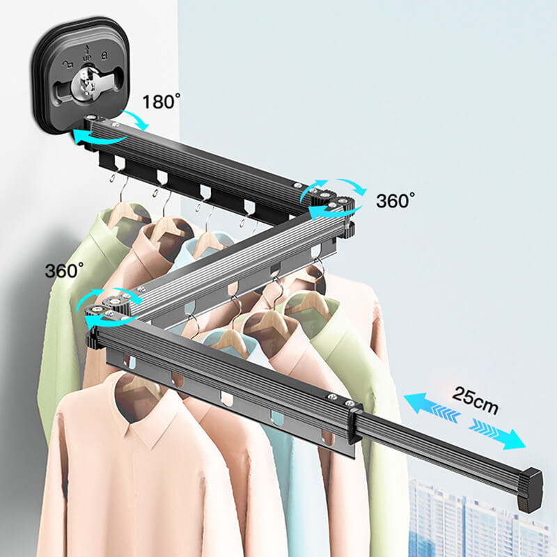 Wall Mounted Drying Rack Folding Suction Mount 13.4 to 40.2 Inch 3 Sections 40.2 Inches 1