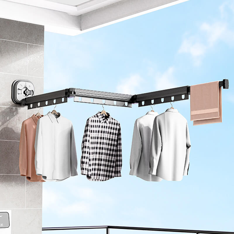 Wall Mounted Drying Rack Folding Suction Mount 13.4 to 40.2 Inch 3