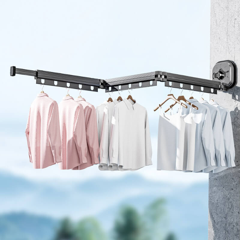 Wall Mounted Drying Rack Folding Suction Mount 13.4 to 40.2 Inch 4