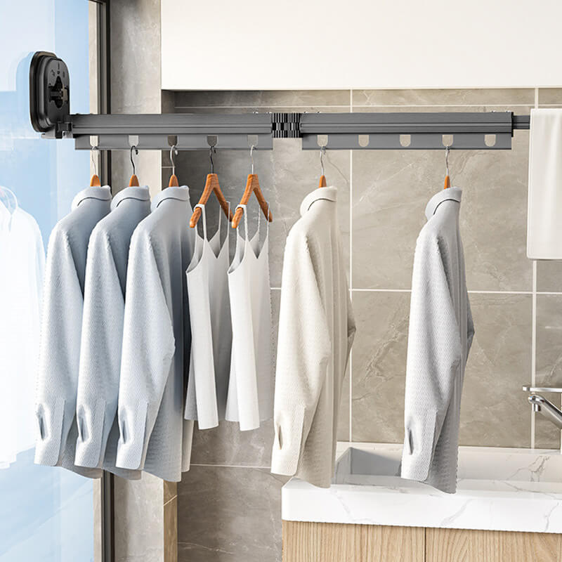 Wall Mounted Drying Rack Folding Suction Mount 13.4 to 40.2 Inch 5