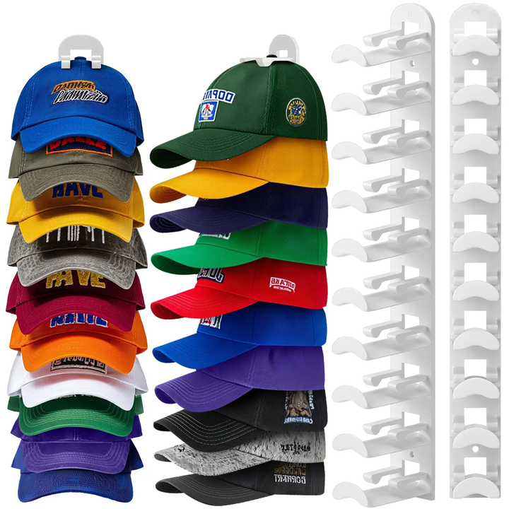 Wall Mounted Hat Rack for 10 Caps 15 Inch White 1
