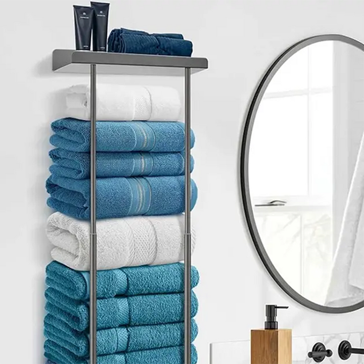 Wall Towel Rack with Shelf Adjustable Height 15 to 29.5 Inch 4