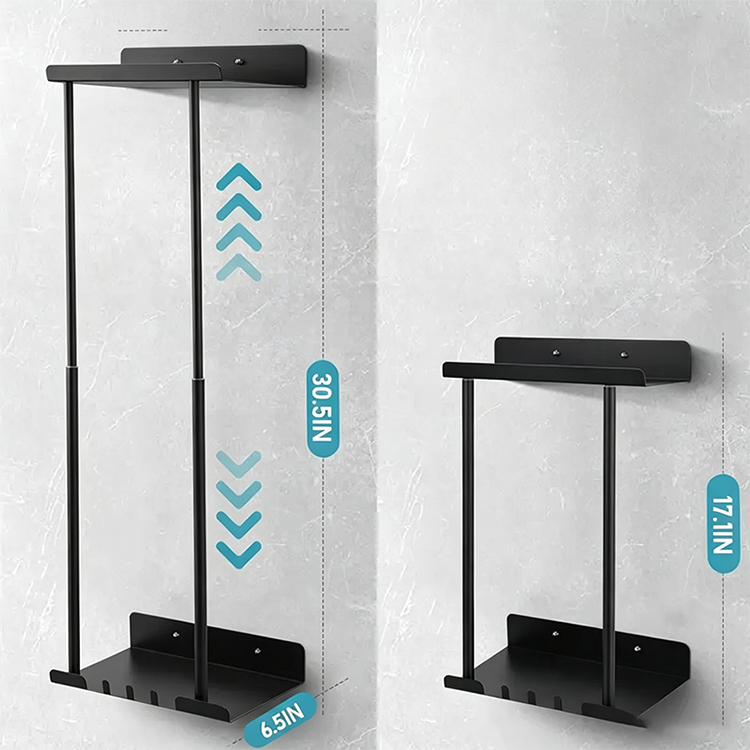 Wall Towel Rack with Shelf Adjustable Height 15 to 29.5 Inch 6