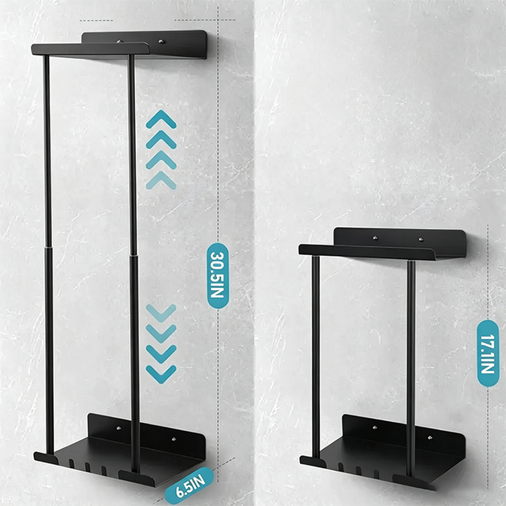 Wall Towel Rack with Shelf Adjustable Height 15 to 29.5 Inch 6
