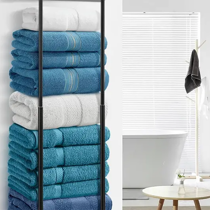 Wall Towel Rack with Shelf Adjustable Height 15 to 29.5 Inch 7