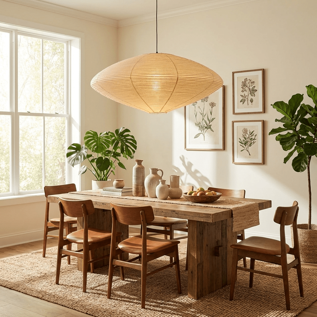 Washi Paper Pendant Light Wide Oval Shade White 17.7 in 2