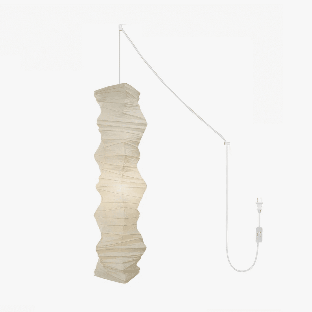 Washi Paper Swag Pendant Light Plug In Column Shade 15 in Set of 3 1