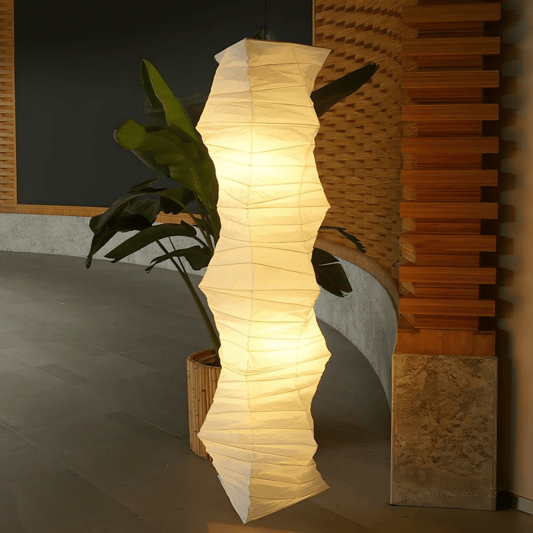 Washi Paper Swag Pendant Light Plug In Column Shade 15 in Set of 3 2