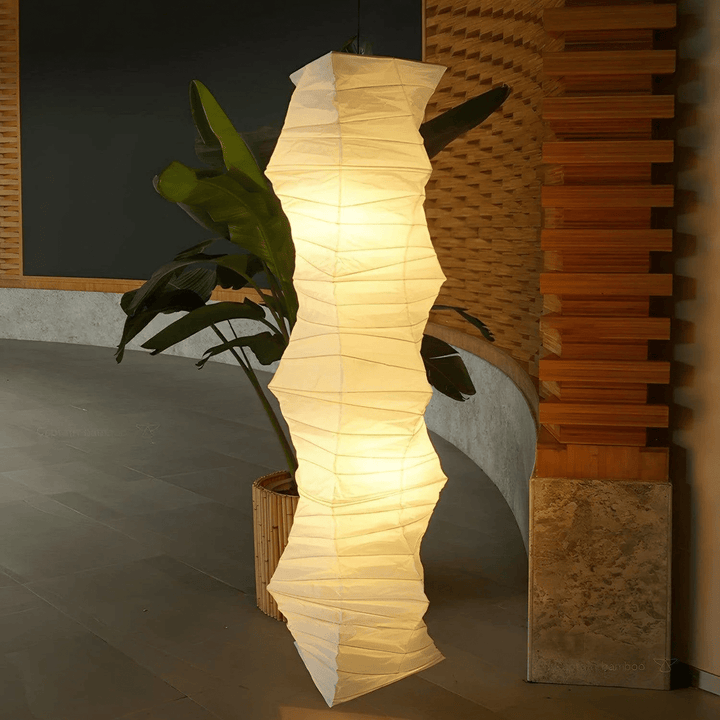Washi Paper Swag Pendant Light Plug In Column Shade 15 in Set of 3 2