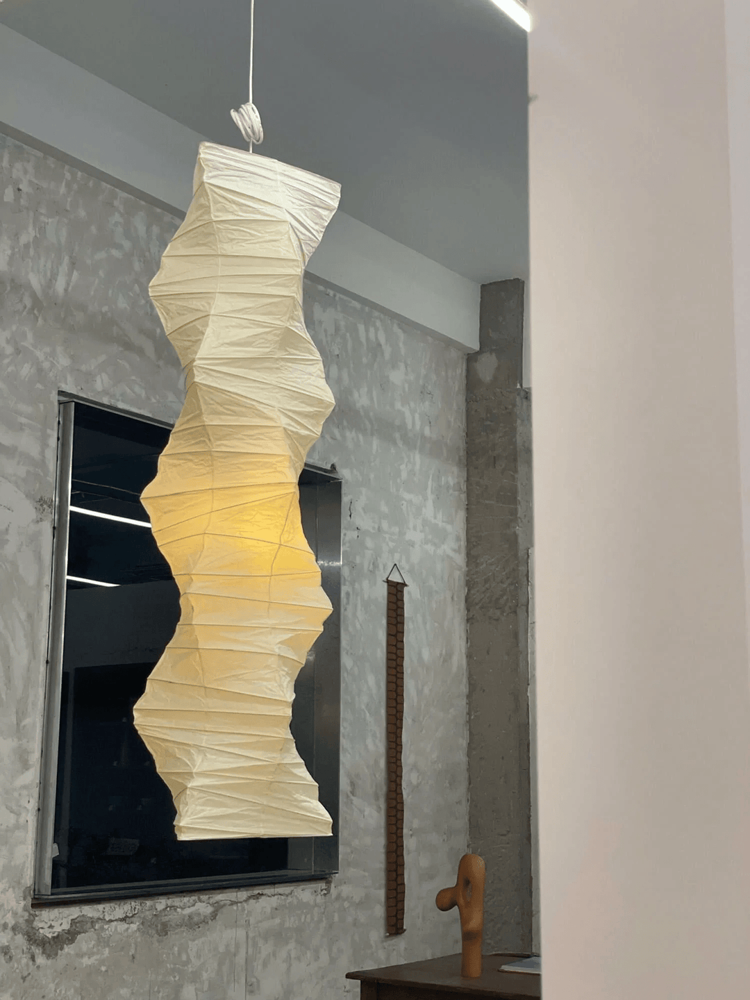 Washi Paper Swag Pendant Light Plug In Column Shade 15 in Set of 3 6