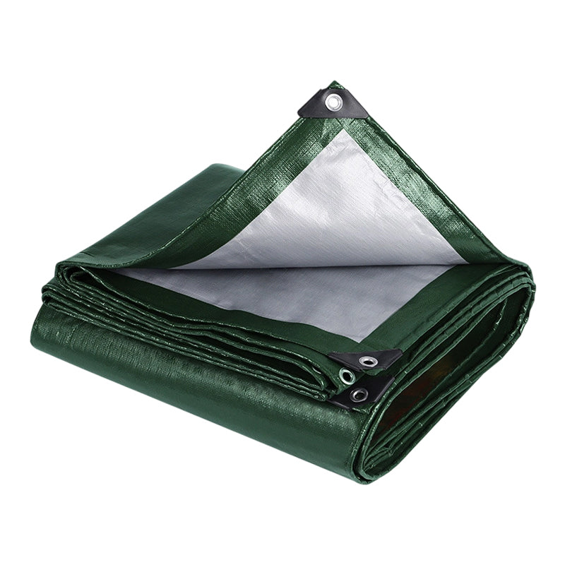Waterproof Tarp Green and Silver with Eyelets 1