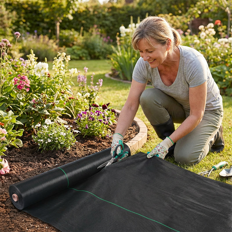 Weed Barrier Fabric Black Woven Polypropylene 2