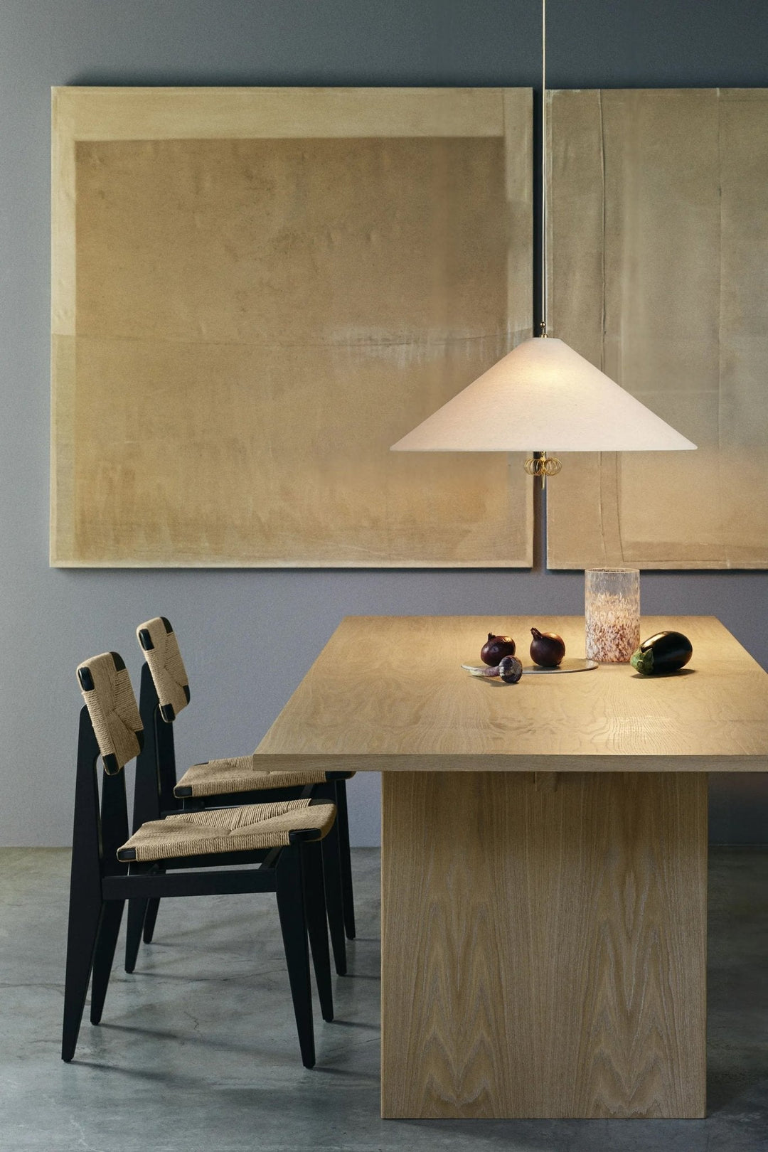 Wide Cone Pendant Light Gold Finial 24.8 in 3