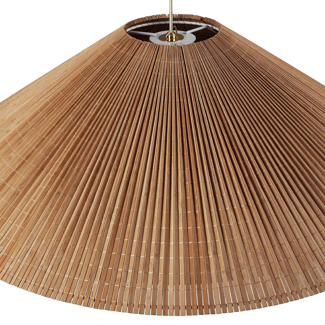 Wide Cone Pendant Light Gold Finial 24.8 in 5