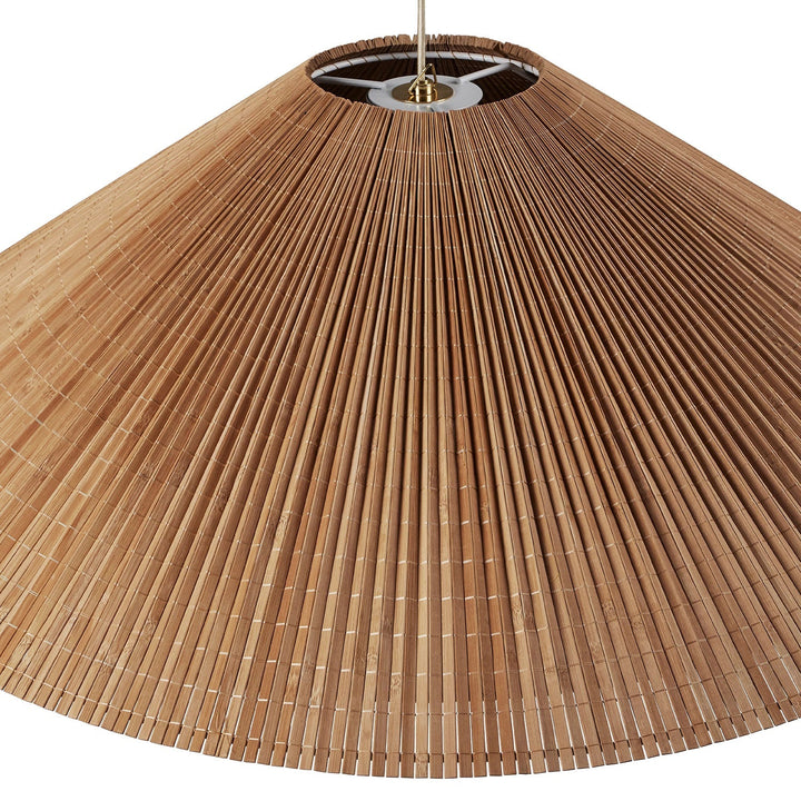 Wide Cone Pendant Light Gold Finial 24.8 in 5