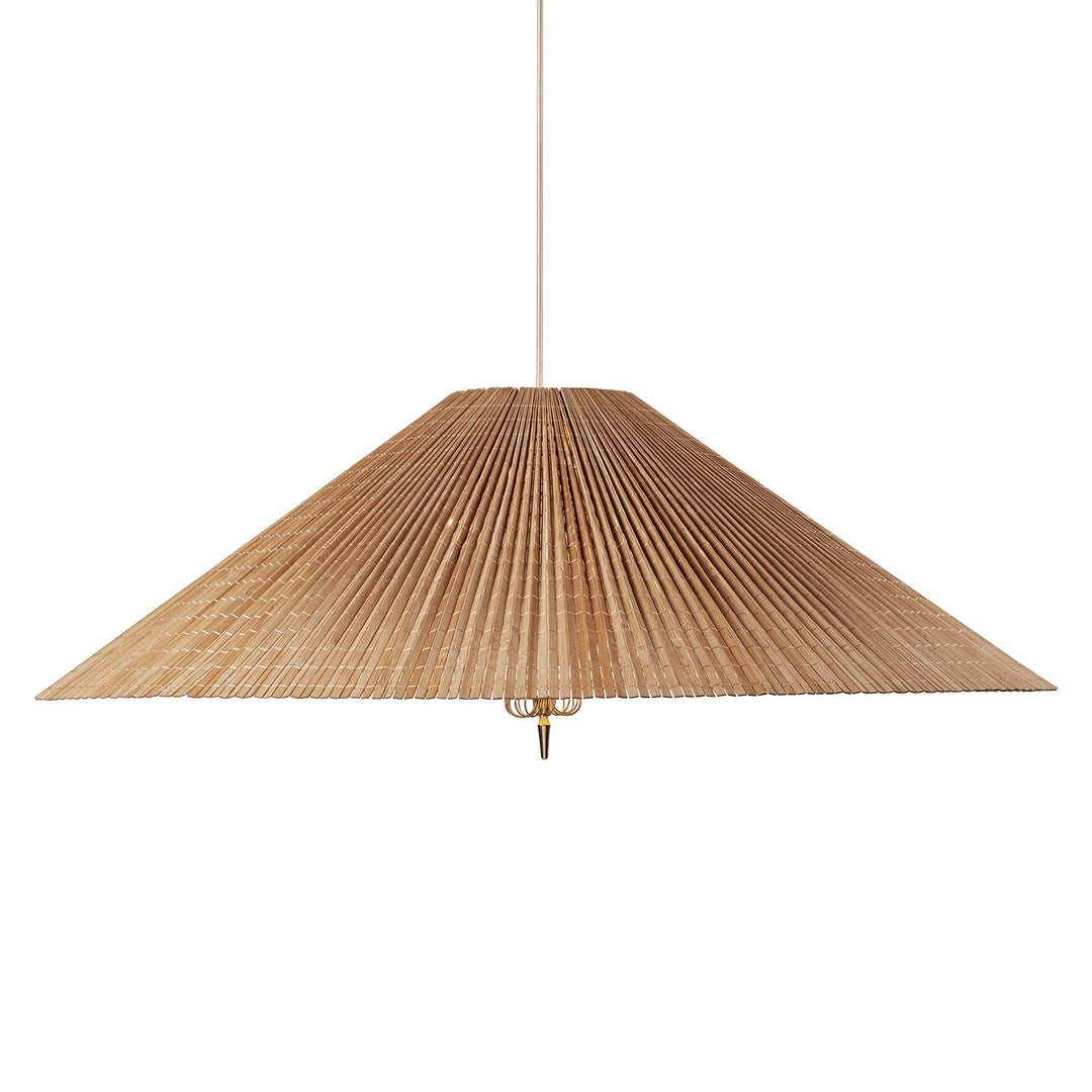 Wide Cone Pendant Light Gold Finial 24.8 in 6