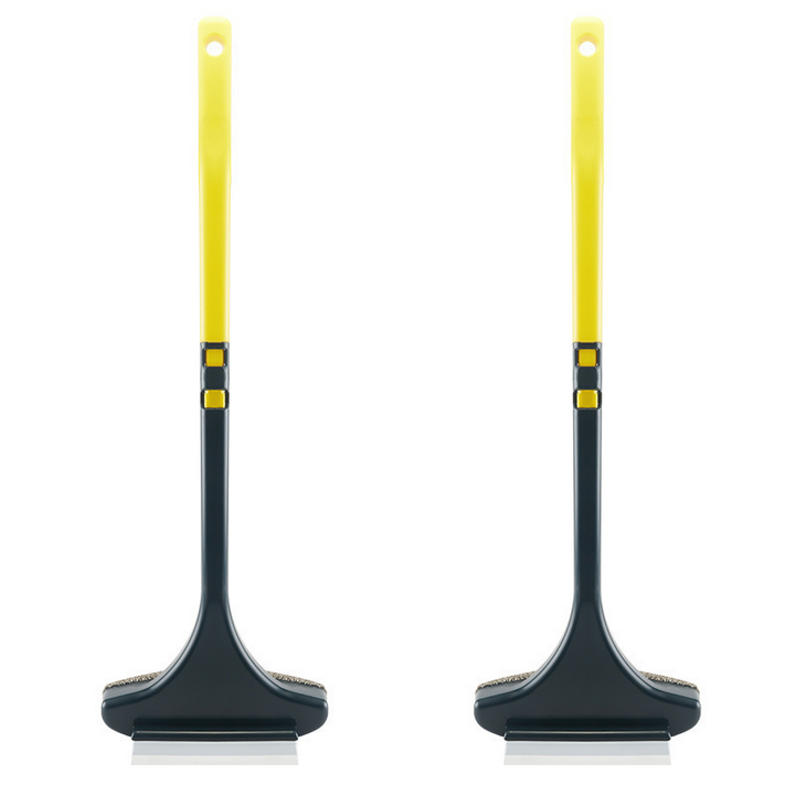 Window Screen Brush and Squeegee 2 in 1 18.1 Inch Yellow Handle 2