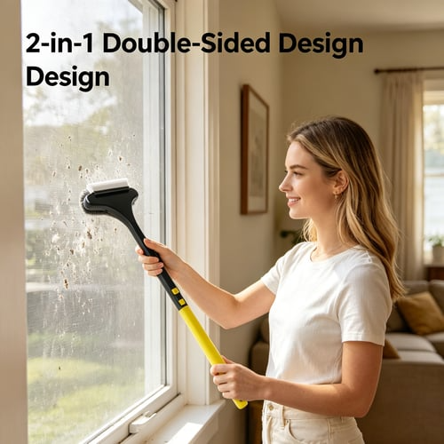 Window Screen Cleaning Brush 2 in 1 Wet and Dry Set of 2 1