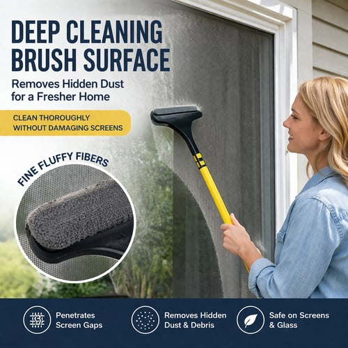 Window Screen Cleaning Brush 2 in 1 Wet and Dry Set of 2 2