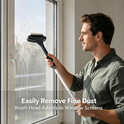 Window Screen Cleaning Brush 2 in 1 Wet and Dry Set of 2 3