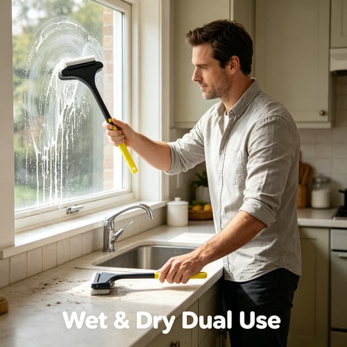 Window Screen Cleaning Brush 2 in 1 Wet and Dry Set of 2 4