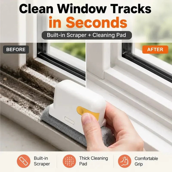 Window Track Cleaning Brush with Scraper 5.3 Inch 4