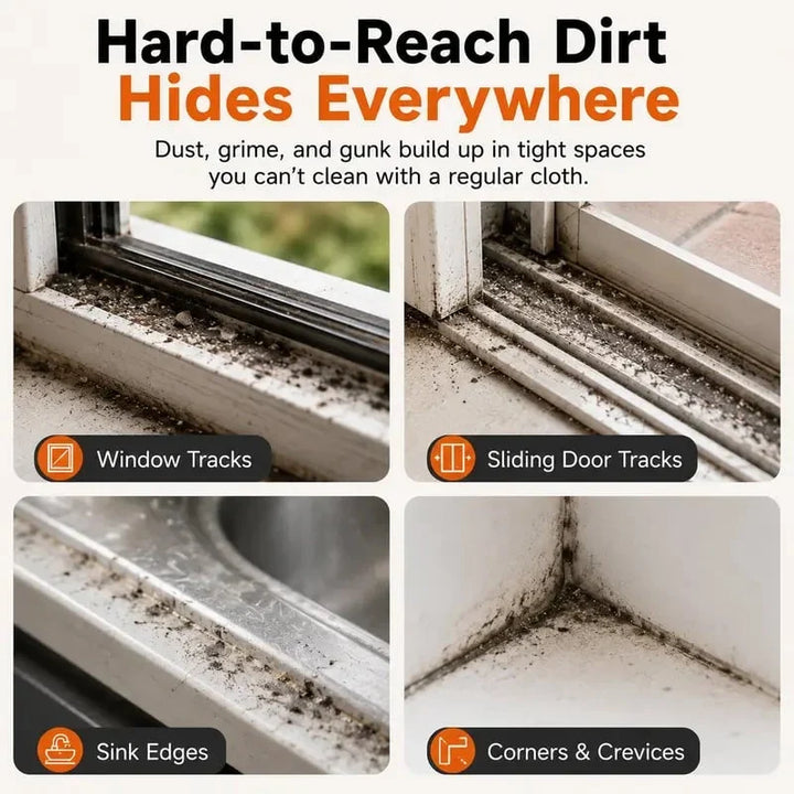 Window Track Cleaning Brush with Scraper 5.3 Inch 5