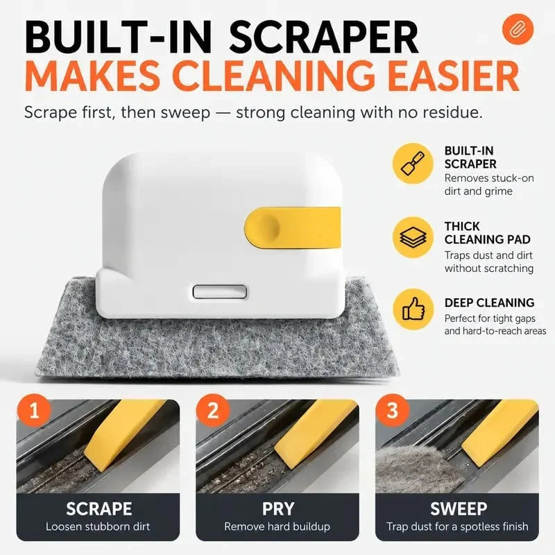 Window Track Cleaning Brush with Scraper 5.3 Inch 6