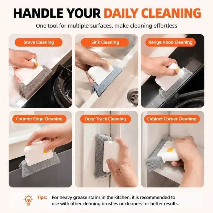 Window Track Cleaning Brush with Scraper 5.3 Inch 8