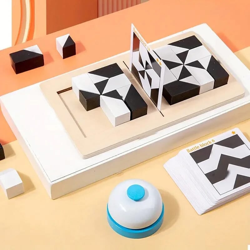 Wooden Hidden Block Puzzle with Challenge Cards Set of 3 2