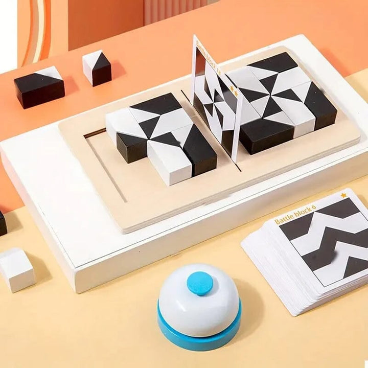 Wooden Hidden Block Puzzle with Challenge Cards Set of 3 2