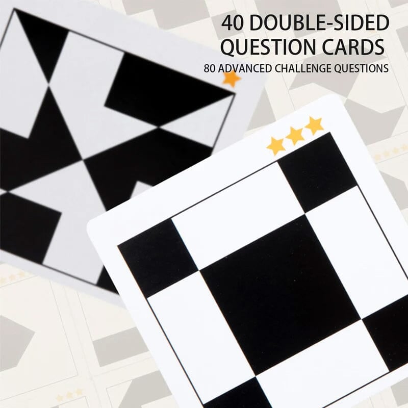 Wooden Hidden Block Puzzle with Challenge Cards Set of 3 3