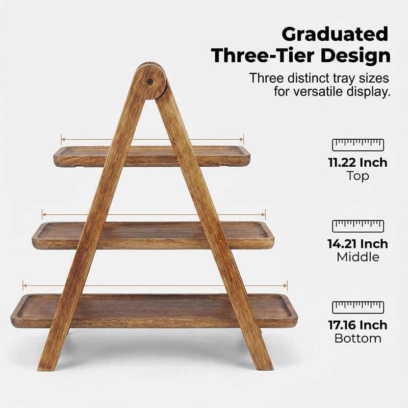 Wooden Serving Tray Stand 3 Tier 1
