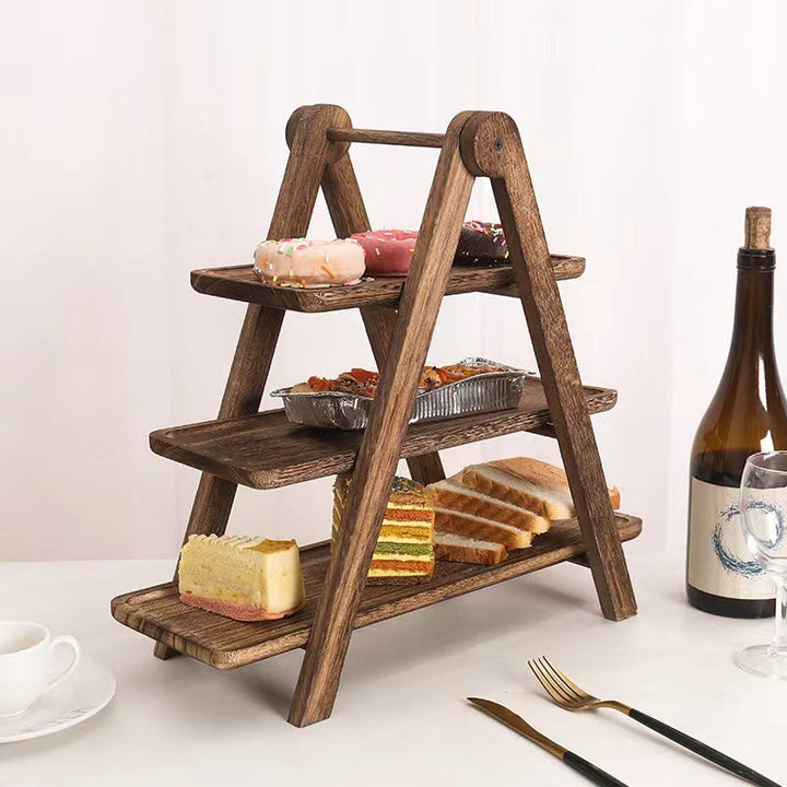 Wooden Serving Tray Stand 3 Tier Paulownia 1