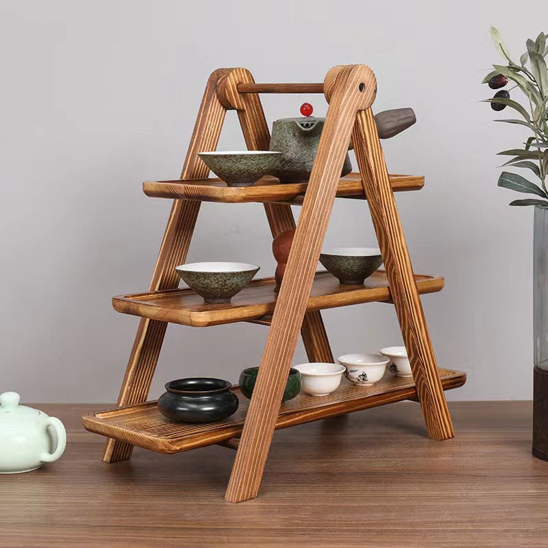 Wooden Serving Tray Stand 3 Tier Pine 1