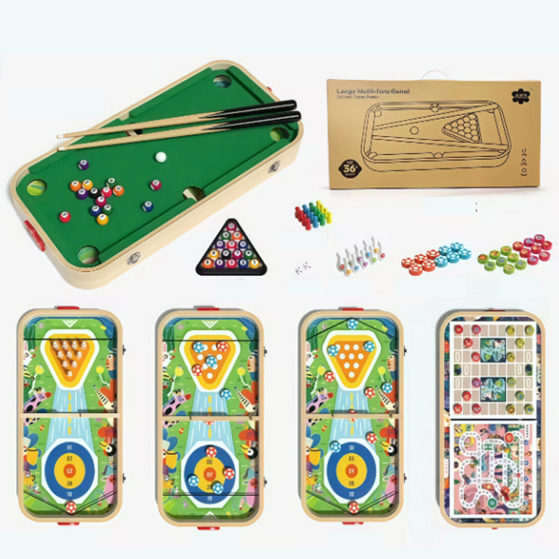 Wooden Tabletop Game 6 in 1 with Billiards 20 x 11 inch 1 Piece 1