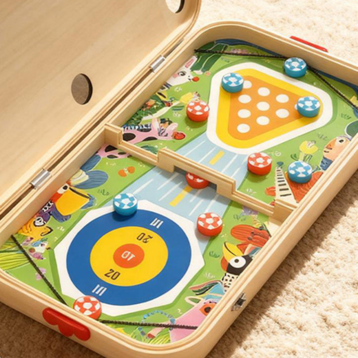 Wooden Tabletop Game 6 in 1 with Billiards 20 x 11 inch 4