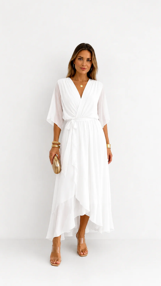 LOTTIE | TUMMY COVERAGE WRAP MAXI DRESS