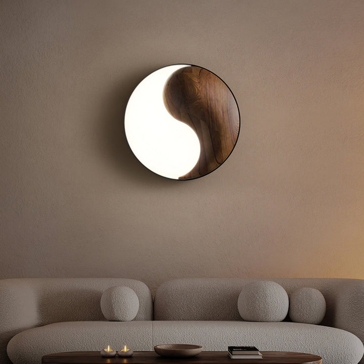 Yin and Yang Wood Flush Ceiling Light 25.6 in Set of 3 4