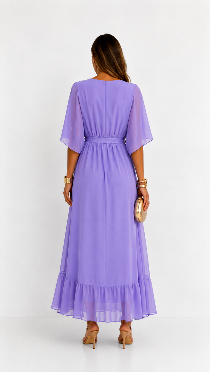 LOTTIE | TUMMY COVERAGE WRAP MAXI DRESS